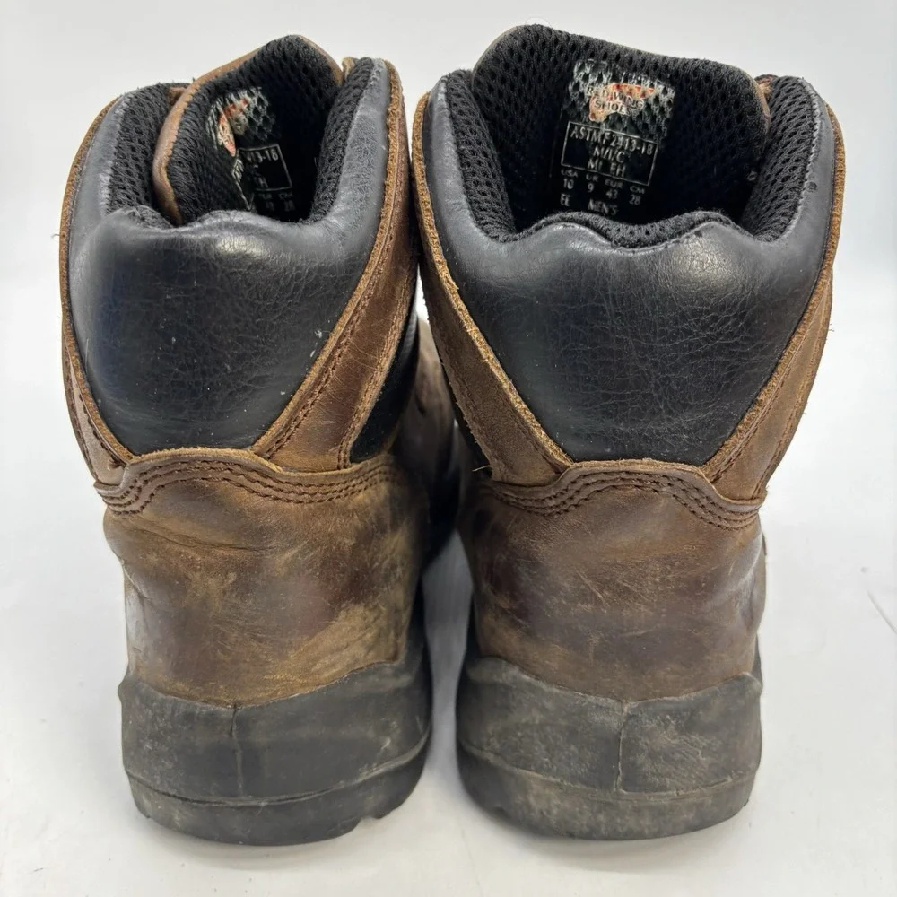 Red Wing 4421 Safety Steal Toe Boots Mens 10 EE 2E Brown Metguard 6